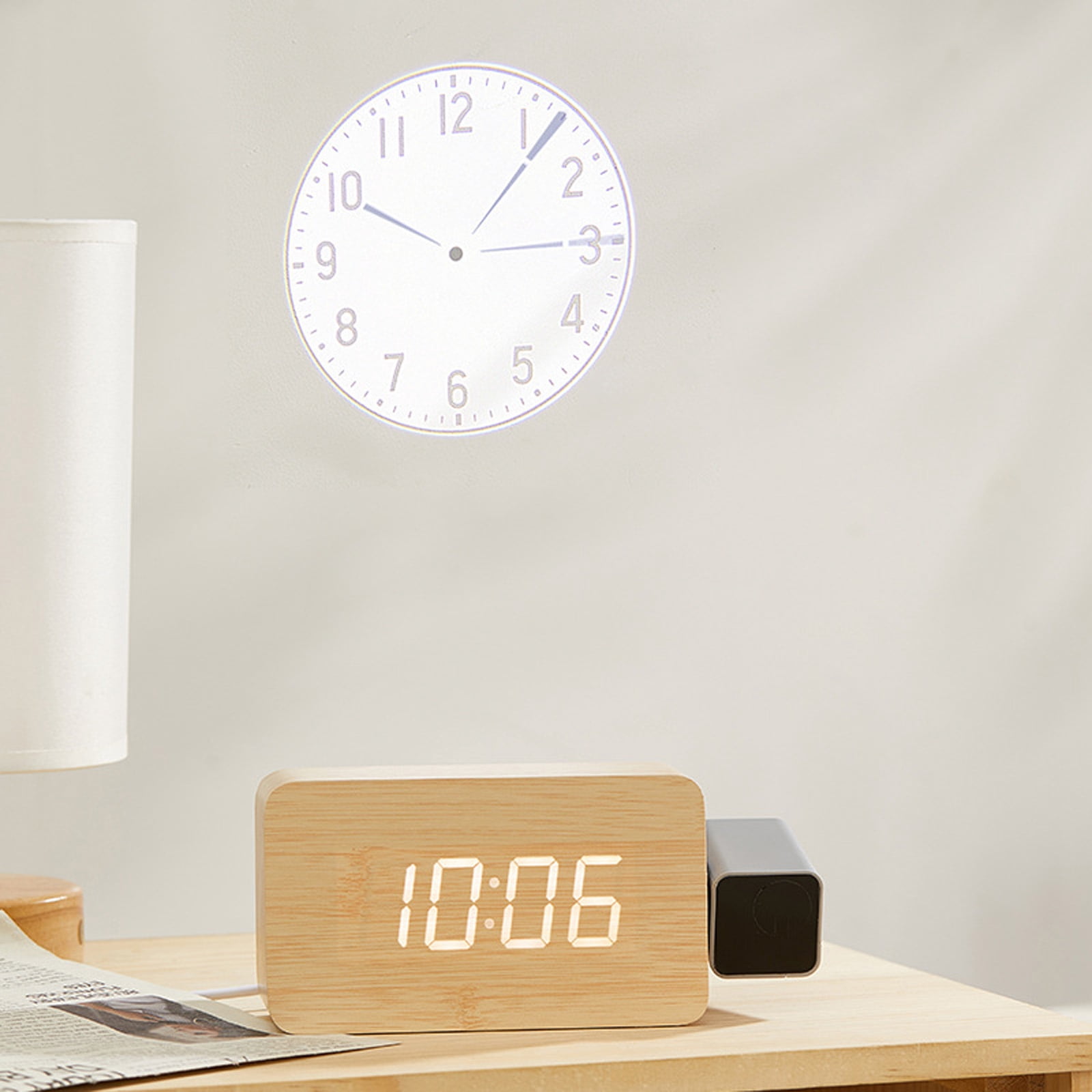 Projection Clock for Bedroom,Digital Clock with 180° Projector on Ceiling Duals Loud Alarm Clocks with Dates Night Light