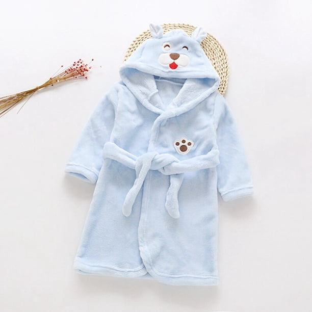 Albornoz para bebé, bata de baño suave con capucha para niños, ropa de algodón para niños, toallas de manga larga para niñas, ropa de dormir de invierno, albornoz de animales para niños 6T Gao Jinjia LED
