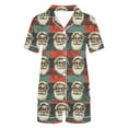 thumbnail image 7 of VBTAPA Women Christmas Pajamas Shorts Sets Xmas Printed Short Sleeve Button Down Shirt and Shorts Matching Lounge Set 2 Piece Pjs Sleepwear Multicolor#24 S, 7 of 7
