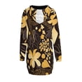 thumbnail image 4 of Leopard Print Dresses for Women Fashion Hoodie Dress Casual Long Sleeve Loose Dress with Pockets, 4 of 7
