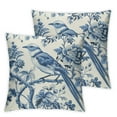 thumbnail image 2 of Awypu Chinoiserie Throw Pillow Covers Blue and White Home Decor, Floral Pillowcase Cushion Cover for Bed Sofa Couch, 2 Sets White, 2 of 6