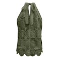 thumbnail image 6 of Halter Tank Tops for Women Summer Sleeveless High Neck Hollow out Lace Boho Dressy Casual Blouse Going out Tops, 6 of 7