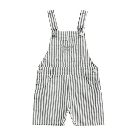 

Sunisery Kids Little Girls Casual Jumpsuit Stripe and Letters Pattern Sleeveless Suspender Shorts Summer Overalls Dusty Blue 6 Years