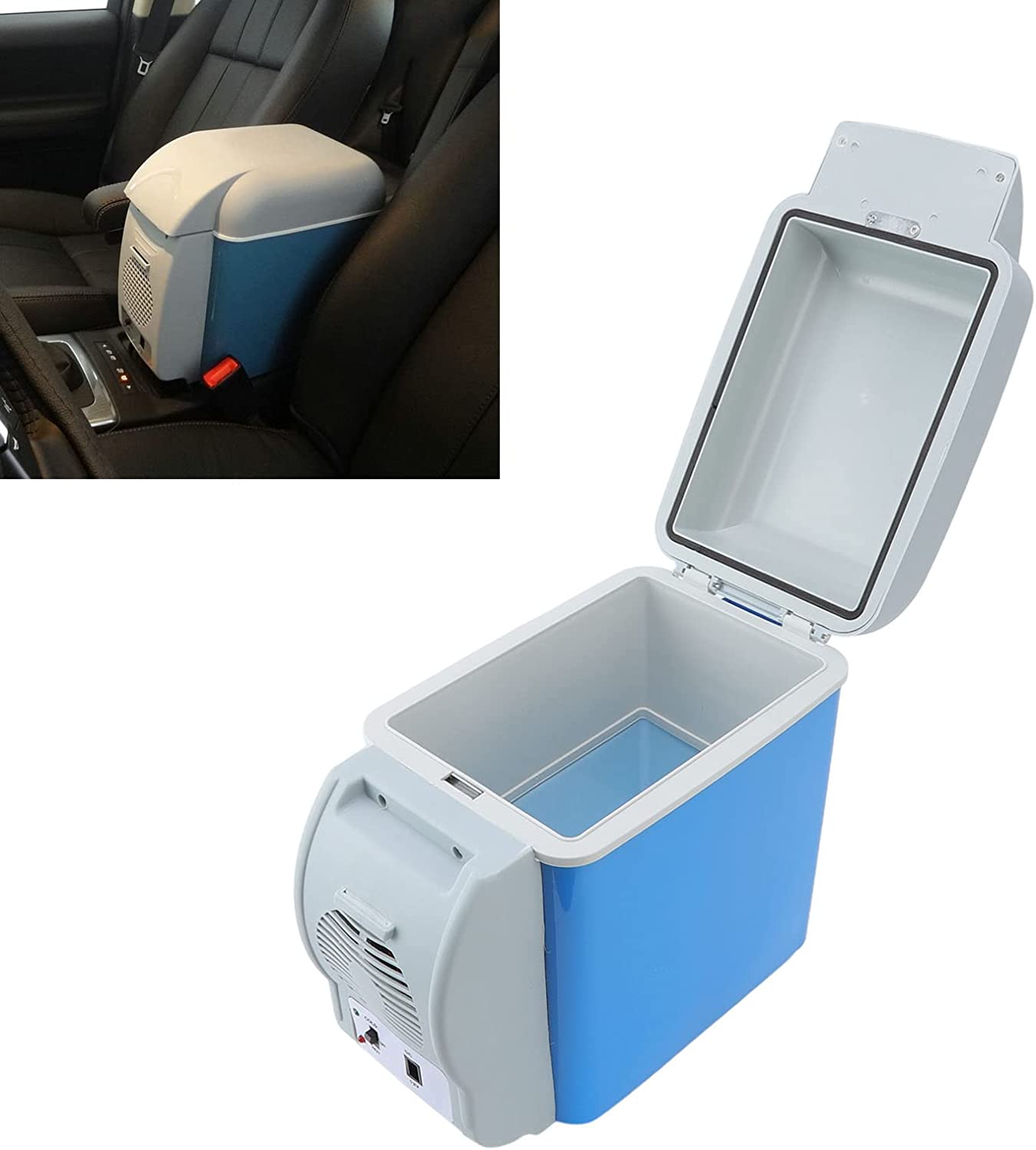 Portable Car Fridge 12V  Semiconductor Cooler Warmer with Carry Strap for Outdoor Travel Camping