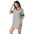thumbnail image 4 of PinkBeautiM Women Nightgown Soft Nightwear Sleepshirt Loose Short Sleeve Solid Sleepwear, 4 of 7