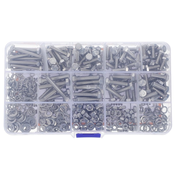 unbranded 375Ud Kit De Tornillos Métrico Acero Inoxidable Con Tuercas Y Arandelas Para Reparación Y Proyectos