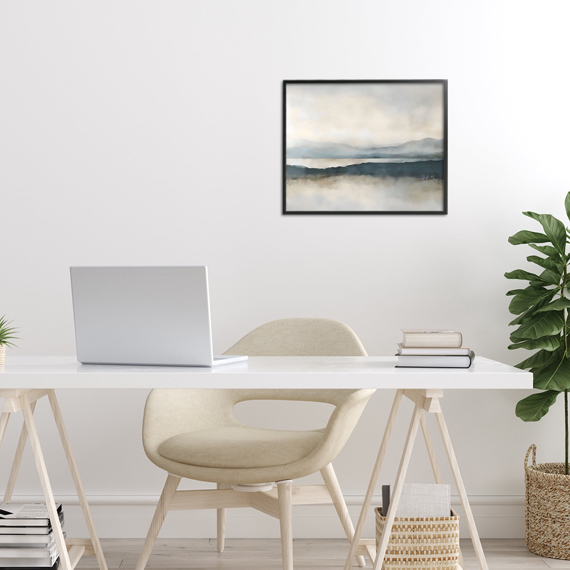 Stupell Industries Muted Horizon Mountainscape Black Framed Giclee Art, design by Riley B