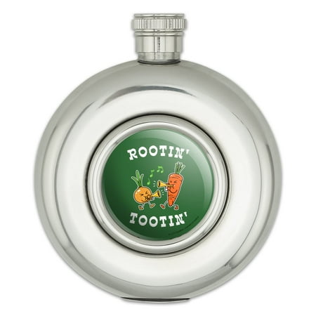 

Rootin Tootin Root Vegetables Funny Humor Round Stainless Steel 5oz Hip Drink Flask