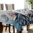 thumbnail image 3 of Coolnut White Blue Roses Rectangle Tablecloth Waterproof Polyester Table Clothative Stain Resistant & Wrinkle Resistant Washable Table Cover for Dining Table/Party/Camping 60x108 Inch Decor Gift, 3 of 7