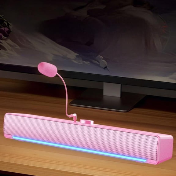 Tnarru Bluetooth Computer Soundbar, Subwoofer, RGB, USB, Mic