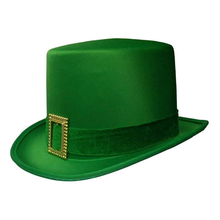 Dkomekii St. Patrick's Day Hat Green Top Hat Fun Leprechaun Hats Men Women  Adult Costume Xmas Party