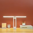 thumbnail image 3 of Double Head Desk Lamp with Large Lighting Range,Mini Lamp for Small Spaces,Rechargeable Foldable and Portable Desk Lamp for Travelling,Small Desk Lamp for College Dorm, White, 3 of 5