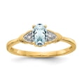 thumbnail image 1 of 14K Yellow Gold Diamond & Aquamarine Ring, 1 of 2