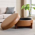 thumbnail image 3 of A Round Footstool With Storage,Brown, 3 of 11