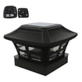thumbnail image 3 of Cateissary Lámpara de cabeza de columna solar Sin cableado Luz de cerca solar Luz de tapa de poste impermeable con interruptor de tres engranajes Iluminación y accesorios, 3 of 6