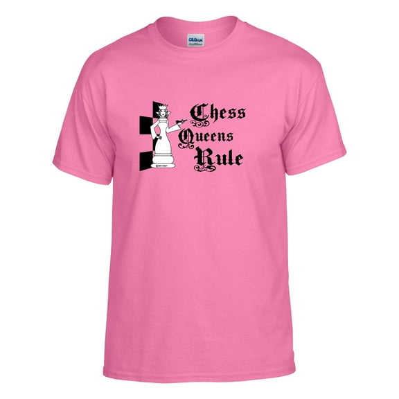 Chess Queens Rule White Queen: Chess T-shirt, Men, Women, Girls, Boys Chess Shirt