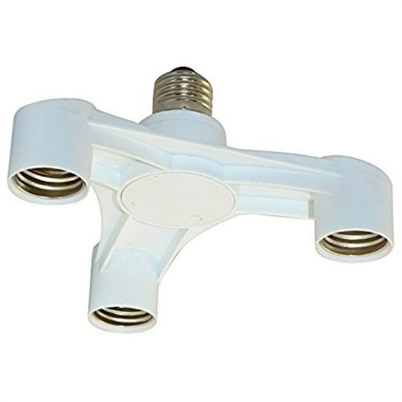 ABI 3 to 1 Light Socket E26 Splitter Base Adapter for Flood Spot and Lamp CFL and LED Bulbs