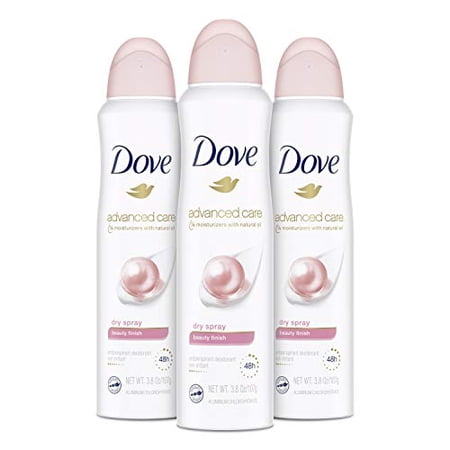 Dove Dry Spray Antiperspirant Deodorant for Women  Beauty Finish  for 48 Hour Protection And Soft And Comfortable Underarms 3.8 oz 3 Count