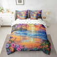 thumbnail image 2 of Erosebridal Tropical Flower Bedding Sets Twin Size,Summer Beach Comforter Sets with Sheets,Teenager Bedroom Decor,Reversible,Breathable,7pcs, 2 of 6