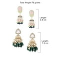 thumbnail image 2 of Set of 2 Multicolor Stones Beads Clustered Traditional Jhumka Earrings For Women, 2 of 7