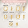 thumbnail image 2 of 1 Box 5 Pairs Huggie Hoop Earring Set 18K Gold Plated Thick Small Chunky Dainty Hoop Earring for DIY, 2 of 6
