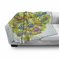 thumbnail image 3 of Funny Soft Flannel Fleece Blanket, Cartoon Group of Fun Colorful Canary Bird Family on Oak Branches Animal Illustration, Cozy Plush for Indoor and Outdoor Use, 60" x 80", Multicolor, by Ambesonne, 3 of 6
