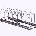 thumbnail image 3 of Organizador de ollas y sartenes de longitud ajustable, almacenamiento de metal resistente para gabinetes de cocina o encimeras, almohadillas de silicona antideslizantes de montaje rápido con 7, 3 of 5
