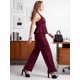 thumbnail image 4 of Conjunto para Mujer 2 Piezas Blusa Halter Escote Profundo y Pantalón Recto Rayado, 4 of 5