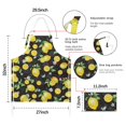 thumbnail image 7 of Yellow Lemon Fruit Flowers Black Pattern Apron-Garden Aprons for Women with Pockets-Cotton Linen Waterproof Kitchen Cooking Gardening Aprons Adjustable for Kitchen,Cooking,BBQ and Salon 33x27 Inch, 7 of 7