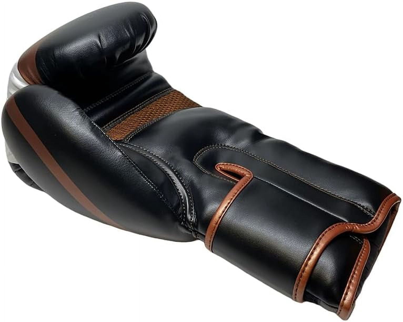 Invincible Fight Gear Standard Toughtek Hook and Loop Training Boxing Gloves in Black/Brown - Ideal for Boxing, Kickboxing, Muay Thai, MMA for Men Women and Kids 12oz