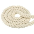 thumbnail image 1 of Unique Bargains Natural Twisted Cotton Rope 1 Inch x 20 Feet 3 Strand Tug of War Rope with Sealing Tape Beige, 1 of 5