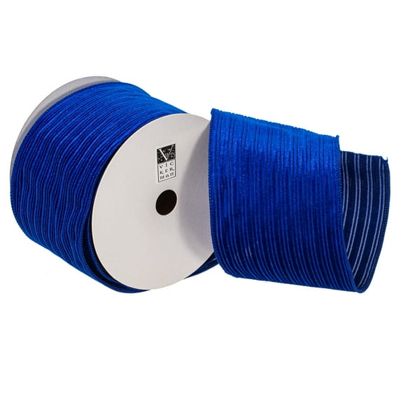 4"x10yd Blue Velvet Lined Satin