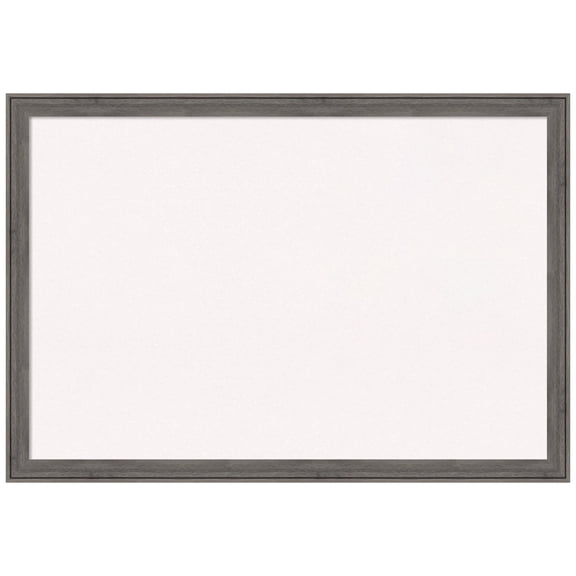 Amanti Art White Cork Board Wood Framed Regis Barnwood Grey Narrow Bulletin Board 39 in. x 27 in.