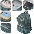 thumbnail image 4 of Blue and Black Checkered Pattern Backpack for School, Cute School Bag with Adjustable Shoulder Straps and Padded Back, 16.9"x12.6"x5.9", 4 of 5