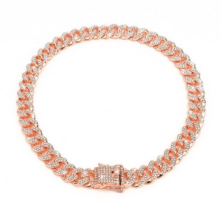 Didog Chain Dog Cuban Luxury Necklace Gold Pet Collar Rhinestones Jewelry Accessories