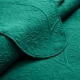 thumbnail image 4 of Ameha 3-Piece Coverlet Set Modern Floral Embossed Quilt Soft Microfiber Bedspread King Emerald, 4 of 8
