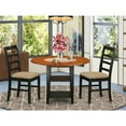 thumbnail image 4 of East West Furniture Sudbury 3-piece Dining Chair and Round Table Set in Black, 4 of 4