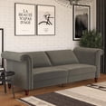thumbnail image 2 of DHP Dante Upholstered Futon, Gray Velvet, 2 of 21