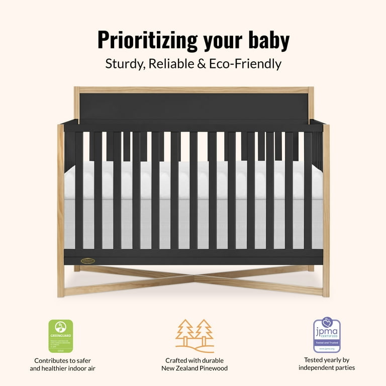 Dream On Me Owen 5-in-1 Convertible Crib, Greenguard Gold & JPMA