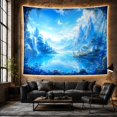 thumbnail image 5 of Magical Waterfall and Lake in a Mountain Cave, Mystical Watercolor for Nature Lovers, Mountain Wall Art, Housewarming Gift, Tapestry Wall Hanging for Bedroom and Living Room, 5 of 6
