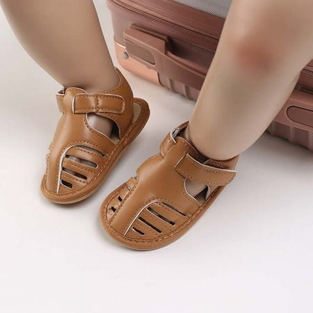 

Womail Infant Summer Shoes Baby Soft Sole Sandals Newborn First Walkers Flats Shoes Toddler Boys Girls Casual Non-Slip Close Toe Princess Sandals