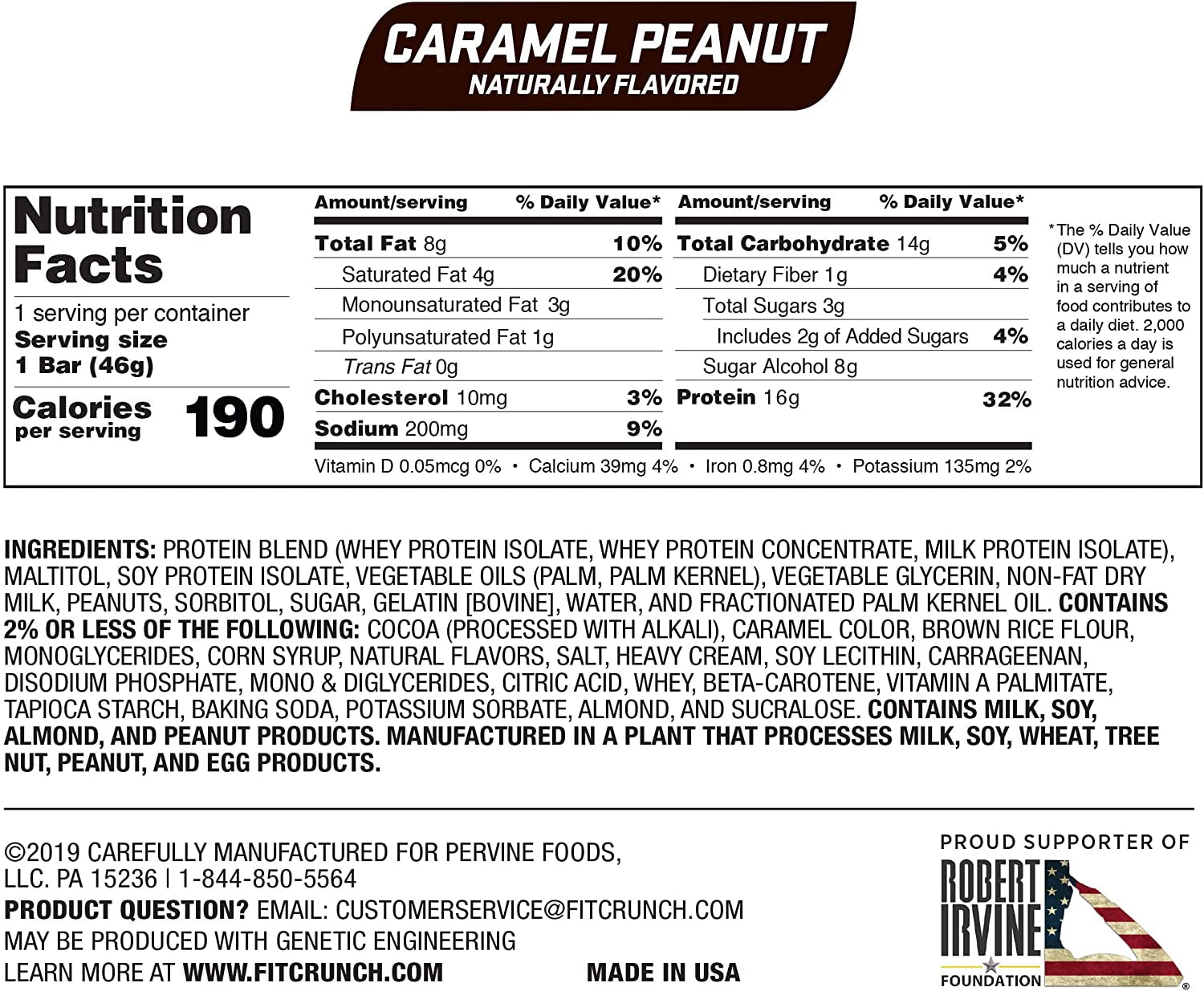 Fit Crunch Snack Size Protein Bar, Caramel Peanut, 16g Protein, 18 ct.