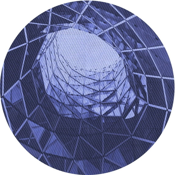 Ahgly Company Indoor Round Patterned Light Slate Blue Area Rugs, 4' Round