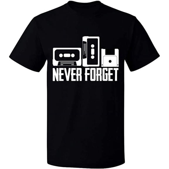 Unisex T-Shirt, Never Forget, Slim Fit, Short Sleeve Sweater - Black Small