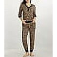 thumbnail image 3 of kate spade new york Womens Brushed Cozy Jersey Knit Henley Pajama Set Style-KS92570, 3 of 5