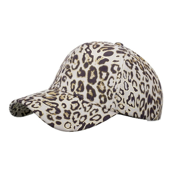 DHFJKG Women Leopard Baseball Cap Breathable Beach Sun Hat Adjustable Summer Curved Brim Cap