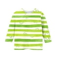 thumbnail image 4 of Tauxra Chandail de la Saint-Patrick pour Adultes, T-Shirt à Manches 3/4 Imprimé Col Rond, T-Shirt Graphique Trèfle Décontracté à Manches Longues pour Activités Festives, 4 of 6