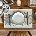 thumbnail image 2 of mubwai Pumpkins Eucalyptus Leaves Fall Placemats Set of 4, 12x18 Inch Autumn Thanksgiving Holiday Table Mats for Party Kitchen Dining Decoration, 2 of 6
