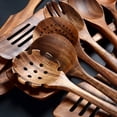 thumbnail image 5 of ACDANC 2026 New Wooden Spoons for Cooking,12 Pack Wooden Utensils for Cooking Wooden Kitchen Utensils Set Wooden Cooking Utensils Natural Teak Wooden Spatulas for Cooking, 5 of 7