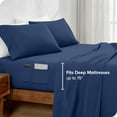 thumbnail image 6 of Bare Home Luxury 1800 Collection Fitted Sheet, Dual Side Pockets, Deep Pocket, King, Dark Blue, 6 of 8
